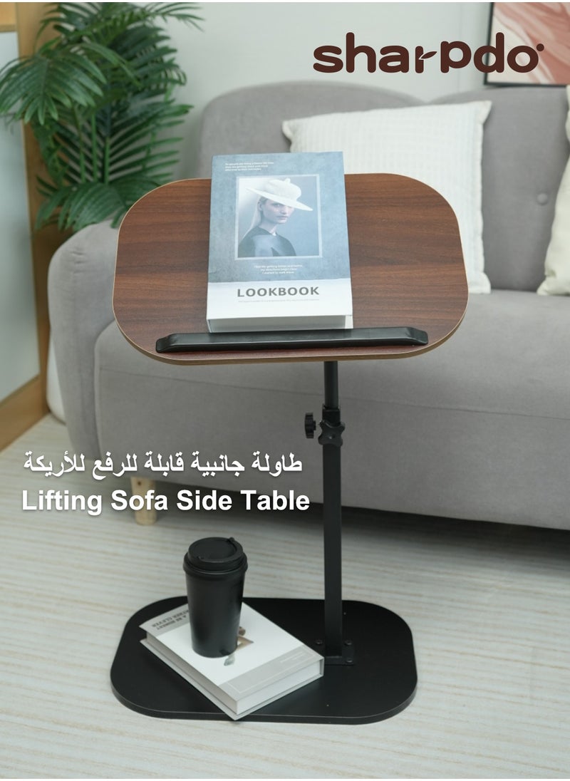 Sharpdo - Nordic Retro Sofa Lifting Side Table, Movable Living Room Corner Sofa Side Table Small Side Table 40*30*40-80cm - Image 1