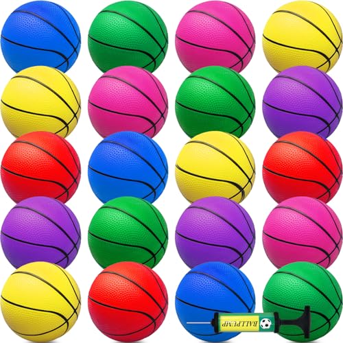 Oleitodh 42Pcs 5 Mini Basketball Set PVC Small Basketballs for Over The Door Hoop Games Party Favors IndoorOutdoor Play Adults Kids Pool Beach Colorful - Image 1