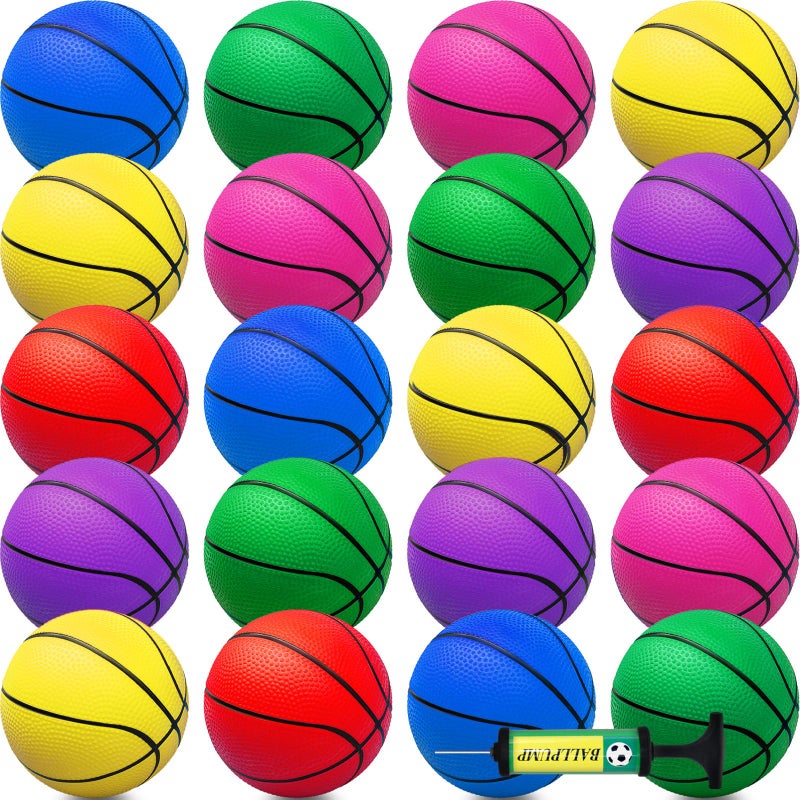 Oleitodh 42Pcs 5 Mini Basketball Set PVC Small Basketballs for Over The Door Hoop Games Party Favors IndoorOutdoor Play Adults Kids Pool Beach Colorful - Image 3