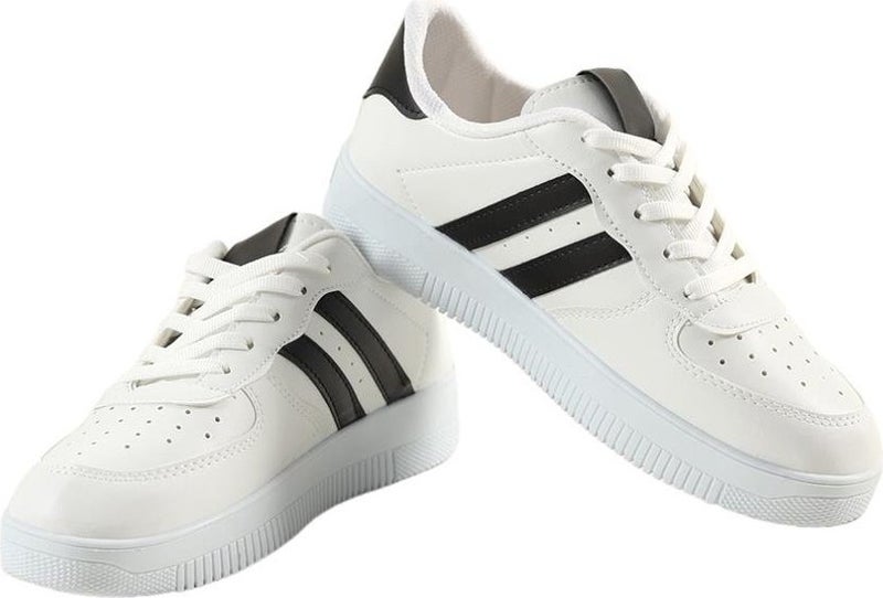 Liger Unisex Lace-Up Casual Sports Sneaker Shoes White - Black - Image 4
