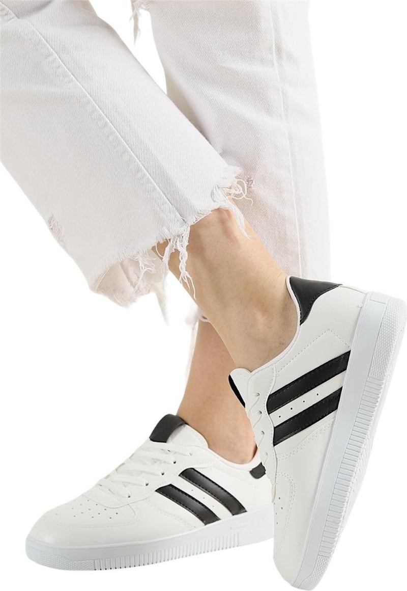 Liger Unisex Lace-Up Casual Sports Sneaker Shoes White - Black - Image 2
