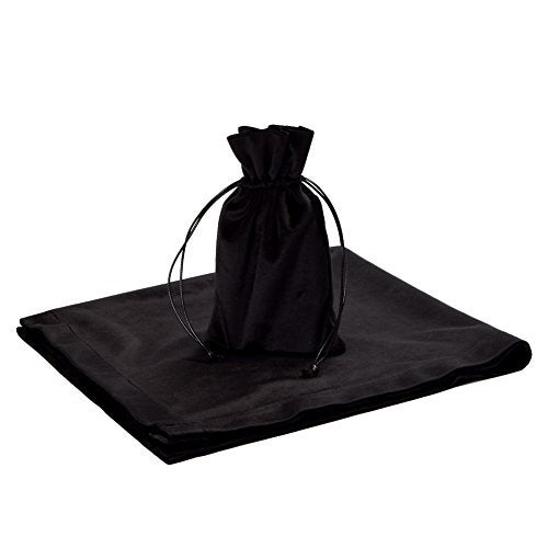 BLESSUME Wizard Tarot Table Cloth and Pouch Blue Square Divination Tarot Cloth Black - Image 1