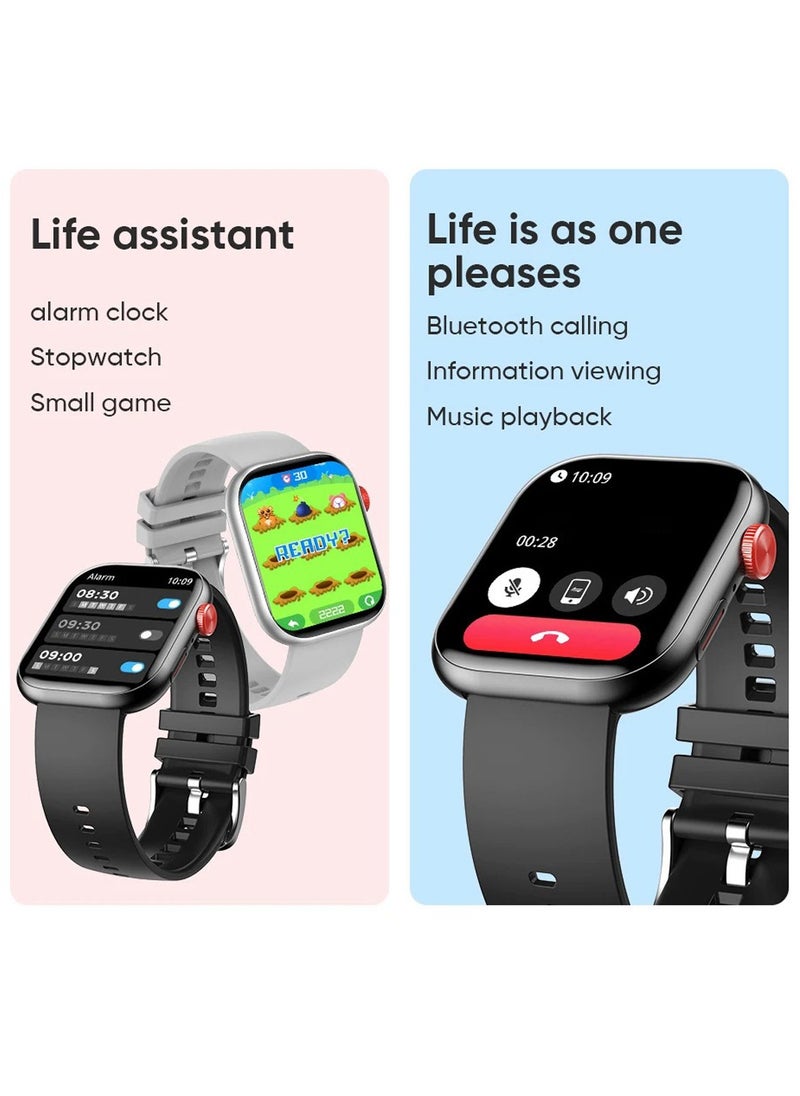 Generic - XZL LC88 Smart Watch - Arabic Operation, Make and Receive Calls, Magnetic Charging, Health Monitoring, Sports Recording, Waterproof Lifestyle, Bluetooth Connection, Remote Selfie, Heart Rate/SpO2/BP/Sleep Monitoring, 100+ Sports Modes, 2.01 Inch HD Touch Screen, Compatible with Apple/Huawei/Samsung/Xiaomi and Other Mobile Phones (Silver) - Great Gift for Men and Women - Image 1