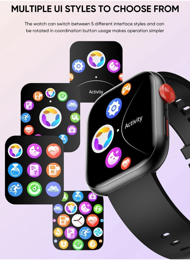 Generic - XZL LC88 Smart Watch - Arabic Operation, Make and Receive Calls, Magnetic Charging, Health Monitoring, Sports Recording, Waterproof Lifestyle, Bluetooth Connection, Remote Selfie, Heart Rate/SpO2/BP/Sleep Monitoring, 100+ Sports Modes, 2.01 Inch HD Touch Screen, Compatible with Apple/Huawei/Samsung/Xiaomi and Other Mobile Phones (Silver) - Great Gift for Men and Women - Image 1