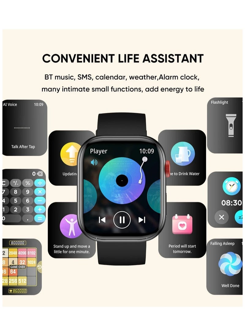 Generic - XZL LC88 Smart Watch - Arabic Operation, Make and Receive Calls, Magnetic Charging, Health Monitoring, Sports Recording, Waterproof Lifestyle, Bluetooth Connection, Remote Selfie, Heart Rate/SpO2/BP/Sleep Monitoring, 100+ Sports Modes, 2.01 Inch HD Touch Screen, Compatible with Apple/Huawei/Samsung/Xiaomi and Other Mobile Phones (Silver) - Great Gift for Men and Women - Image 1