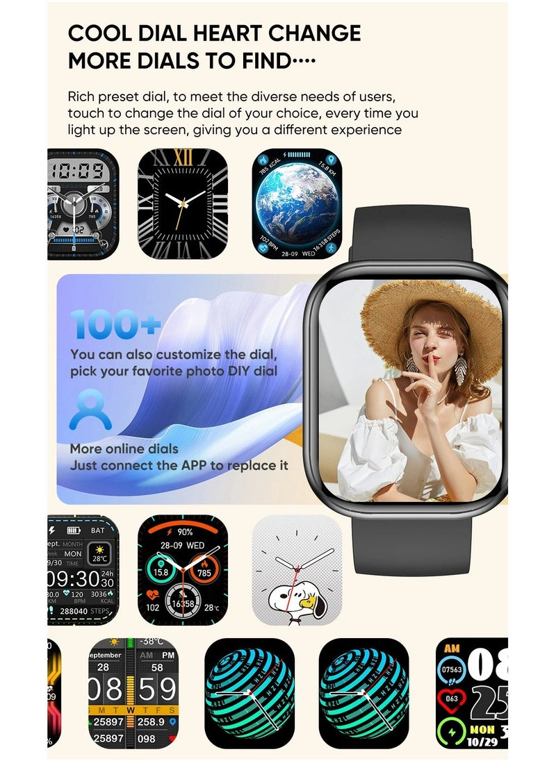 Generic - XZL LC88 Smart Watch - Arabic Operation, Make and Receive Calls, Magnetic Charging, Health Monitoring, Sports Recording, Waterproof Lifestyle, Bluetooth Connection, Remote Selfie, Heart Rate/SpO2/BP/Sleep Monitoring, 100+ Sports Modes, 2.01 Inch HD Touch Screen, Compatible with Apple/Huawei/Samsung/Xiaomi and Other Mobile Phones (Silver) - Great Gift for Men and Women - Image 1
