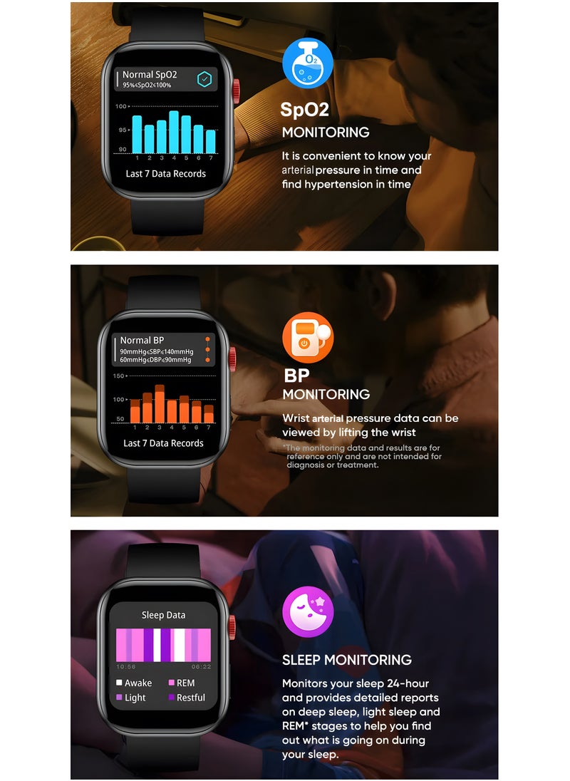 Generic - XZL LC88 Smart Watch - Arabic Operation, Make and Receive Calls, Magnetic Charging, Health Monitoring, Sports Recording, Waterproof Lifestyle, Bluetooth Connection, Remote Selfie, Heart Rate/SpO2/BP/Sleep Monitoring, 100+ Sports Modes, 2.01 Inch HD Touch Screen, Compatible with Apple/Huawei/Samsung/Xiaomi and Other Mobile Phones (Silver) - Great Gift for Men and Women - Image 1