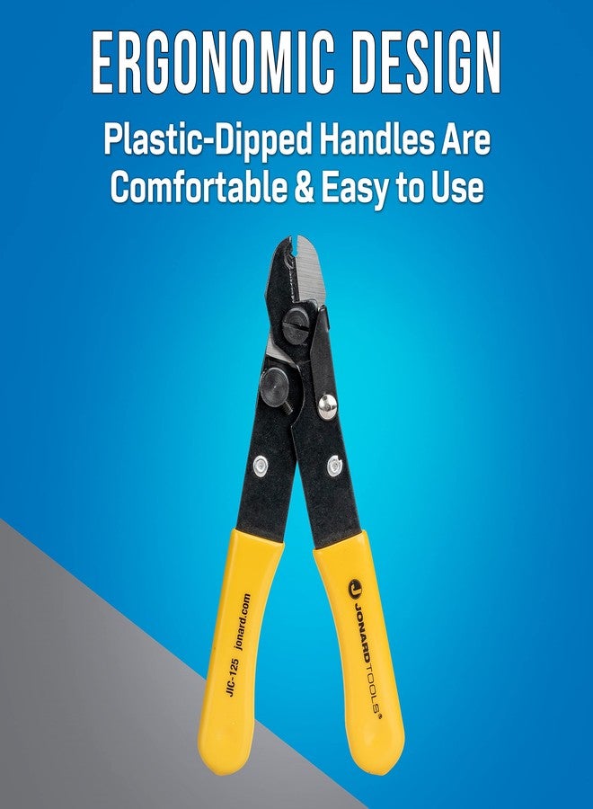 جونارد تولز جهاز تجريد الألياف الضوئية جونارد JIC-125 بمقبض بلاستيكي أصفر مغموس، بطول 5-3/16 بوصة - Image 4