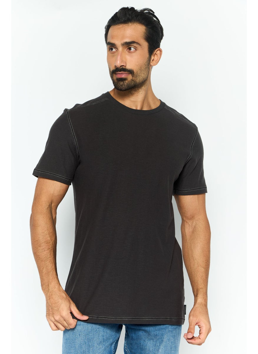 Men Crew Neckline Plain Short Sleeve T-Shirt, Dark Grey - pzsku/Z06D6752E9AA0E41054A6Z/45/_/1737643112/948a1e93-9c86-4cb6-afde-402bef6085e6