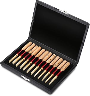 Dilwe Reed Box Storage, Wood + PU Leather Oboe Reeds Case Storage Box Oboe Upgrade Spare Accessory(12pcs) - Image 1