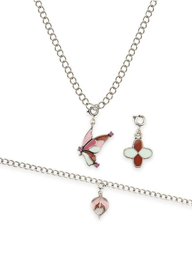 VOYLLA Beautiful Enameled Charms Pendant with Bracelet  - Image 2