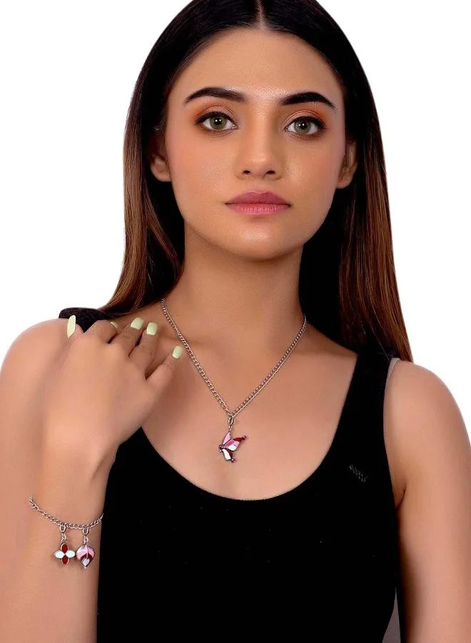 فويلا Beautiful Enameled Charms Pendant with Bracelet