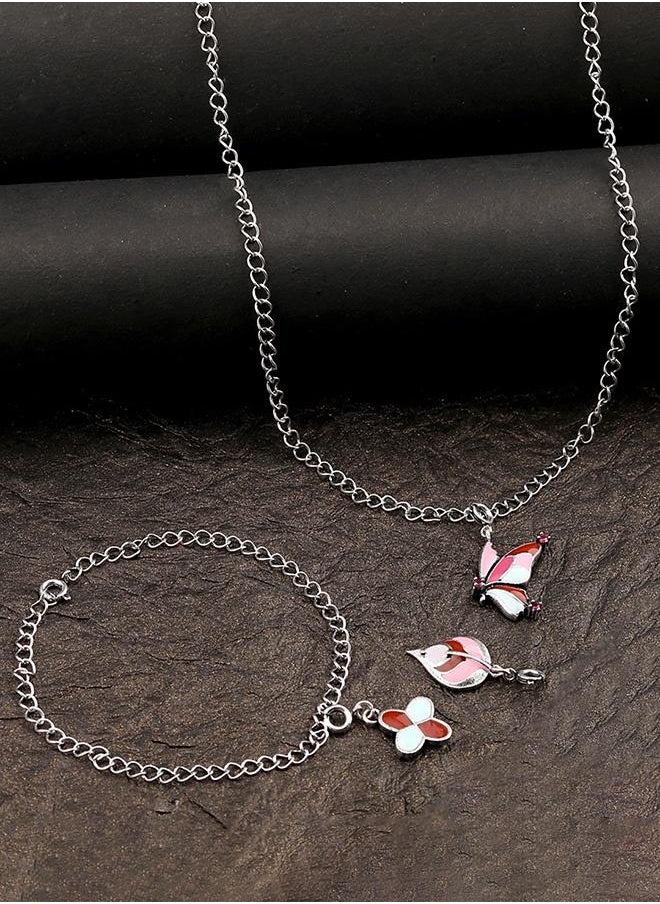 VOYLLA Beautiful Enameled Charms Pendant with Bracelet  - Image 1