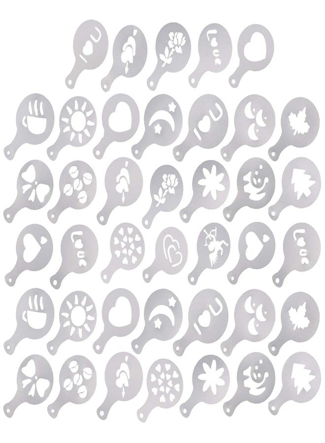 CKANDAY 40 Pcs Coffee Decorating Stencils, 3 Pack Foam Latte Art Barista Template for Decorating Oatmeal Cupcake Cake Cappuccino Hot Chocolate for Adult Kids Children Christmas Thanksgiving Day - Image 1