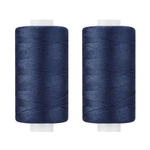 simthread All Purpose Thread Polyester Navy Blue 400 Yards Spool 2 Pack - Image 1