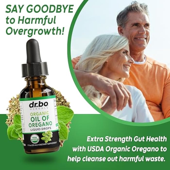 dr.bo Oregano Oil Organic Liquid Drops - 6 Month Supply Organic Oil of Oregano Drops Liquid Tincture Extract, Cleanse, Detox, Immune Support, Digestive Gut Health - Pure Vegan Non-GMO Herbal Tincture 1 oz - Image 3