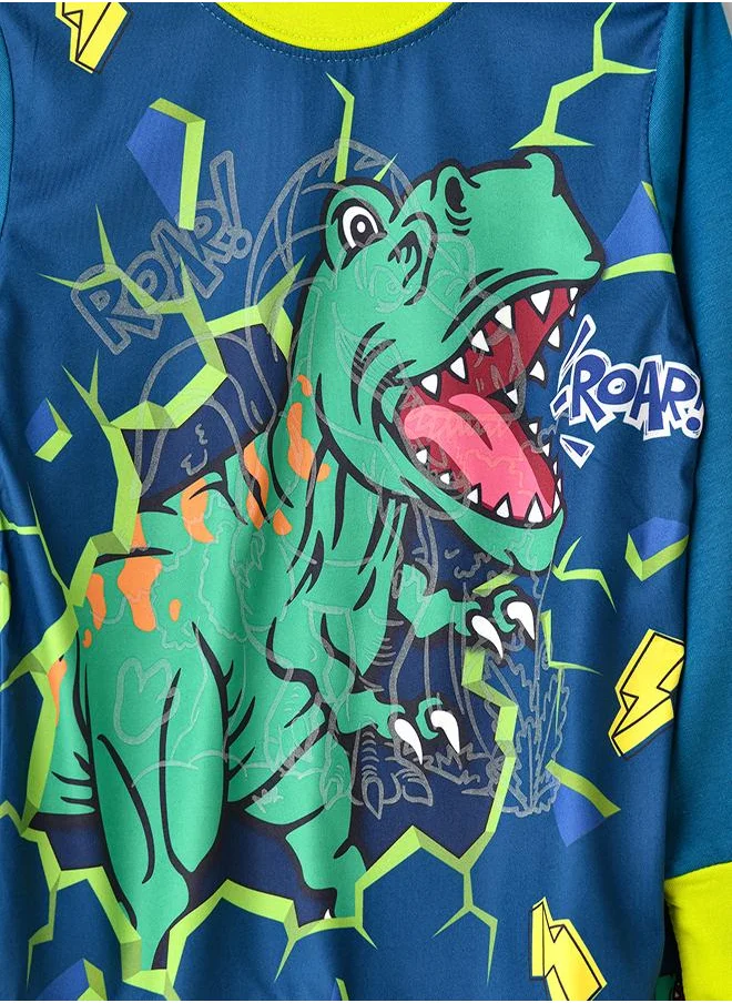 babyqlo Roaring Dinosaur Glow-in-the-Dark Pajama Set for Boys