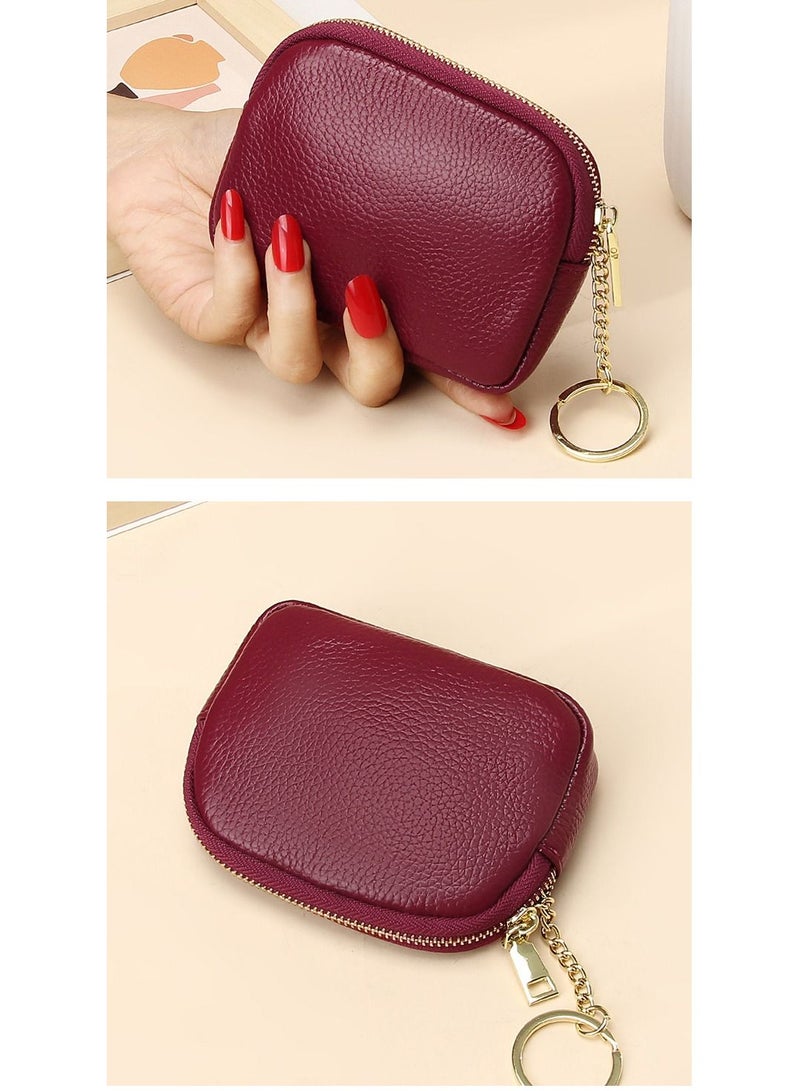 Loquat Leather Purse In Hand Red 