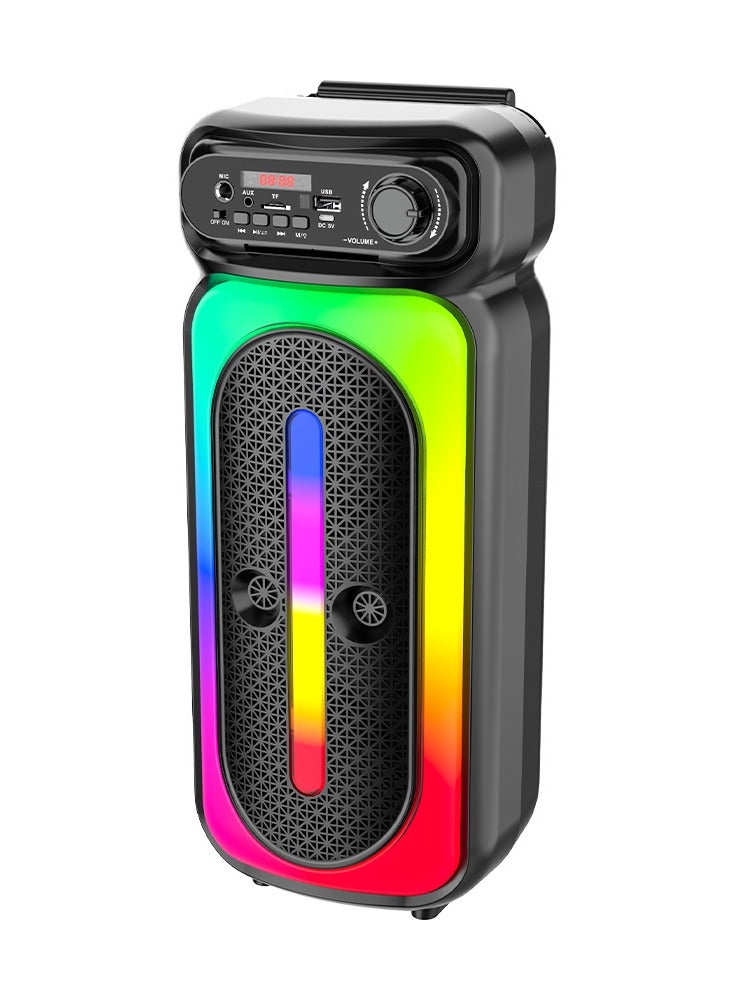سينجي مكبر صوت لاسلكي يعمل بتقنية البلوتوث يحتوي على راديو FM , مدخل ذاكرة TF ,مدخل USB , مدخل ميكروفون بطارية قابلة للشحن - Image 2