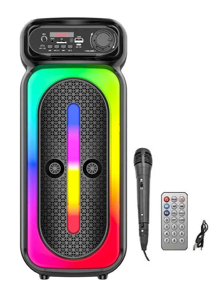 سينجي مكبر صوت لاسلكي يعمل بتقنية البلوتوث يحتوي على راديو FM , مدخل ذاكرة TF ,مدخل USB , مدخل ميكروفون بطارية قابلة للشحن - Image 1
