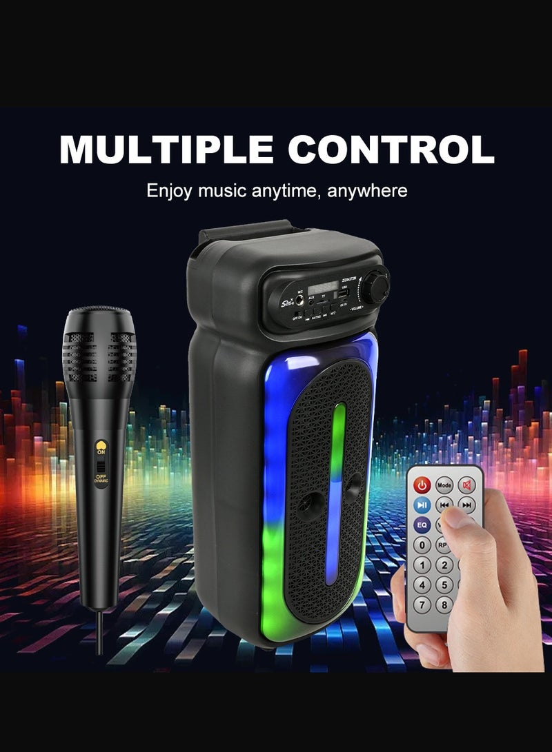 سينجي مكبر صوت لاسلكي يعمل بتقنية البلوتوث يحتوي على راديو FM , مدخل ذاكرة TF ,مدخل USB , مدخل ميكروفون بطارية قابلة للشحن - Image 4