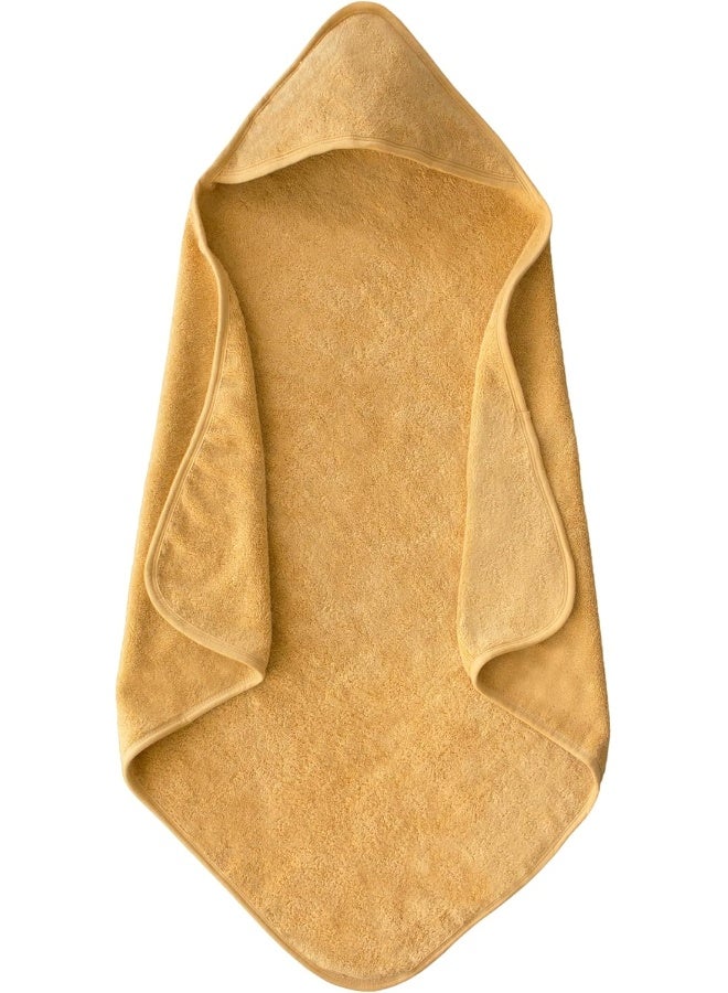 Mushie Organic Cotton Hooded Bath Towel for Babies & Toddlers - Soft, Absorbent Towel for Cosy Cuddles After Bath Time, Gentle on Sensitive Skin | Fall Yellow - Image 1
