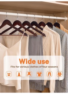HOUSE DAY HOUSE DAY 20 Pack Brown Wooden Hangers Clothes Hangers Smooth Finish Wooden Coat Hangers for Closet Heavy Duty Hangers Solid Wood Hangers Suit Hangers for Clothes, Jacket, Shirt, Tank Top, Dress.  - Image 5