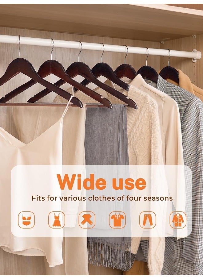 HOUSE DAY HOUSE DAY 20 Pack Brown Wooden Hangers Clothes Hangers Smooth Finish Wooden Coat Hangers for Closet Heavy Duty Hangers Solid Wood Hangers Suit Hangers for Clothes, Jacket, Shirt, Tank Top, Dress.  - Image 5