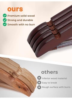 HOUSE DAY HOUSE DAY 20 Pack Brown Wooden Hangers Clothes Hangers Smooth Finish Wooden Coat Hangers for Closet Heavy Duty Hangers Solid Wood Hangers Suit Hangers for Clothes, Jacket, Shirt, Tank Top, Dress.  - Image 4
