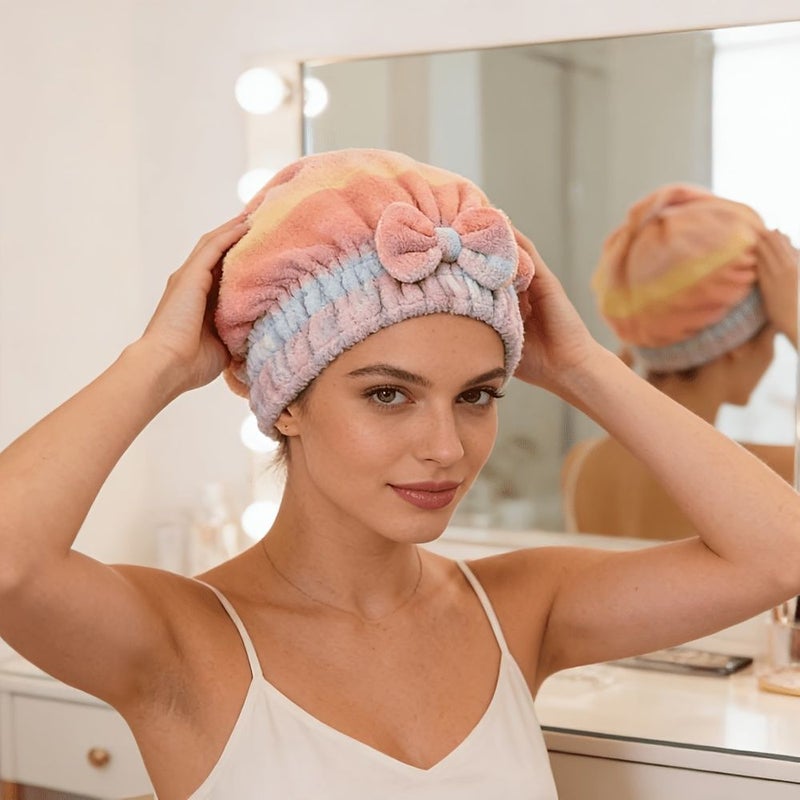 Microfiber Super Absorbent Hair Towel Pair Quick Drying Gentle Noon - Image 4