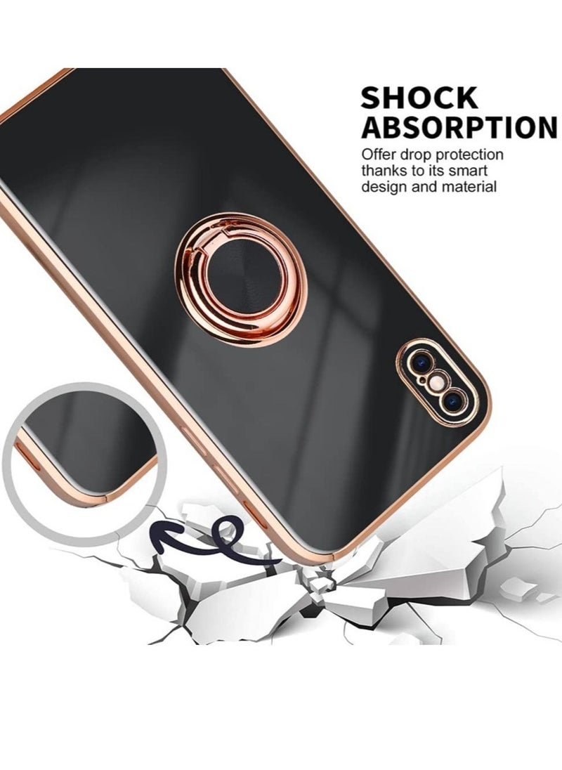 Raxoom for iPhone Xs MAX Case, Slim Fit Protective Phone Case Cover with Ring Holder Kickstand Magnetic Car Mount Feature for iPhone Xs MAX 6.5 in - Blac - Image 2