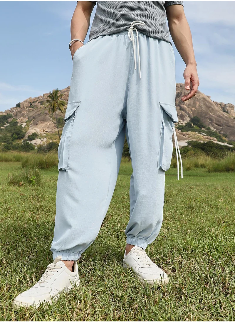 كامبوس سوترا Men's Powder Blue Slouchy Utility Trousers