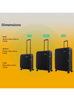 Discovery Discovery Motion PP and Polyester Luggage Set Black, Durable Lightweight Unbreakable Suitcase, 4 Double Wheel With TSA Lock 3pcs Trolley Bag (20+24+28 Inch).  - Image 4