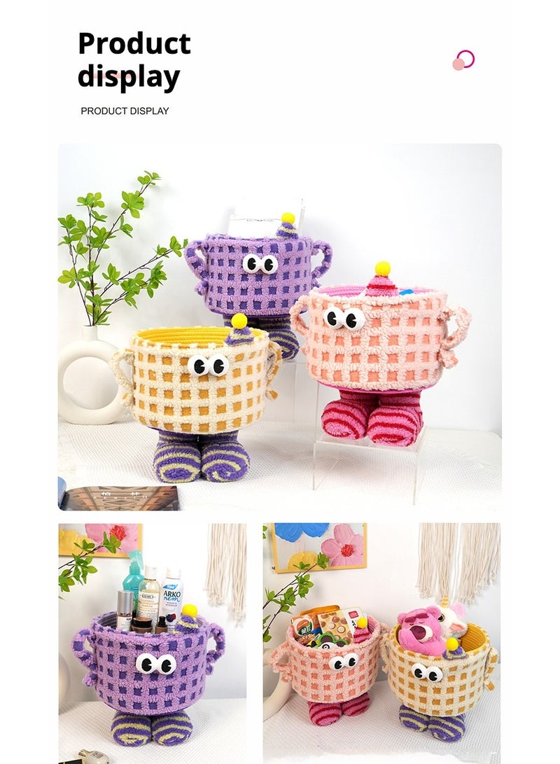 Storage Basket ,Storage Basket for Organizing,Woven Baskets for Storage，- Organizer for Toys, Snacks, Cosmetics, and Home Miscellany （purple） - Image 2