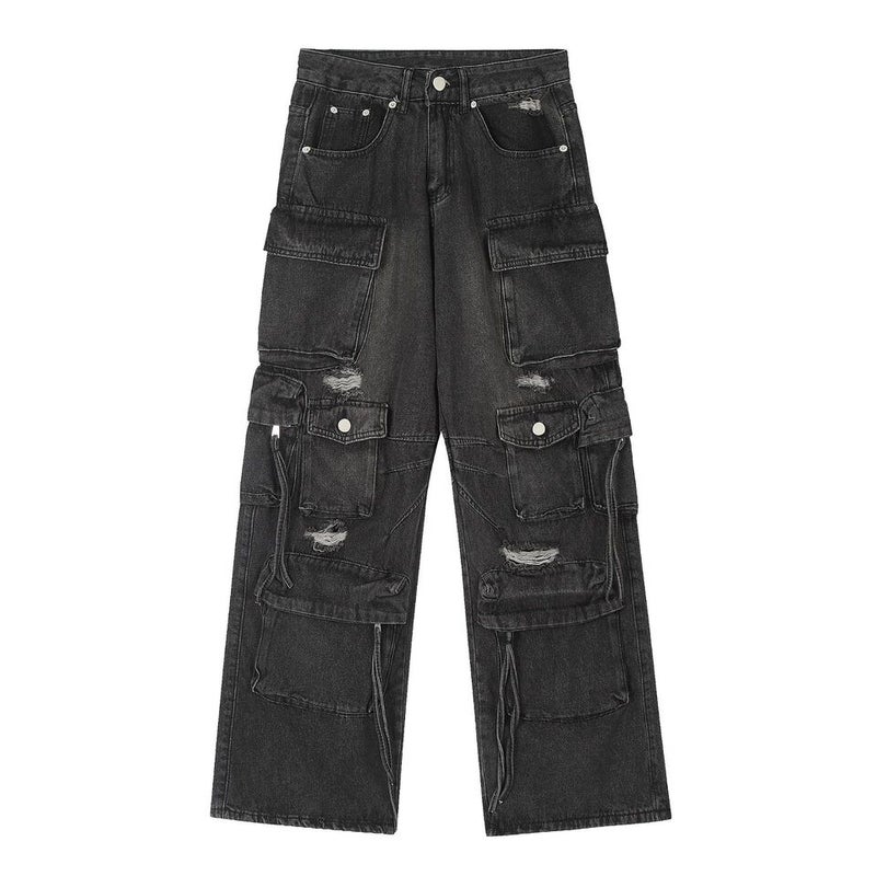 Unisex Classic Denim Jeans Loose Fit Daily Outdoor Wear - Image 1