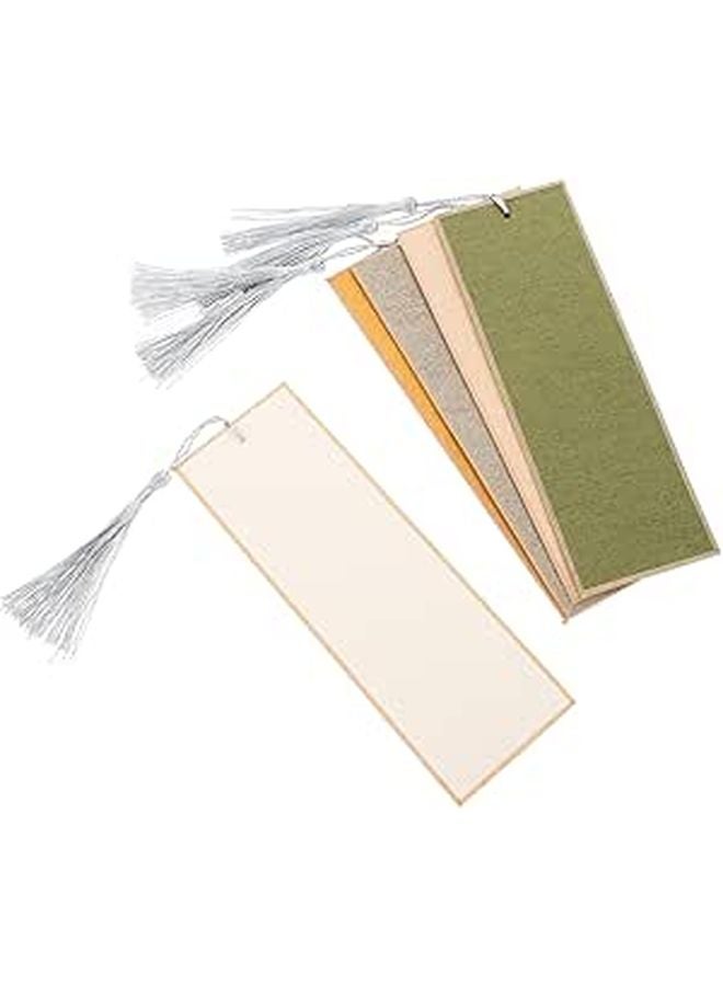 DIY Kraft Paper Bookmarks With Tassels 5pcs Bulk Reading Accessories Party Decor - Image 1
