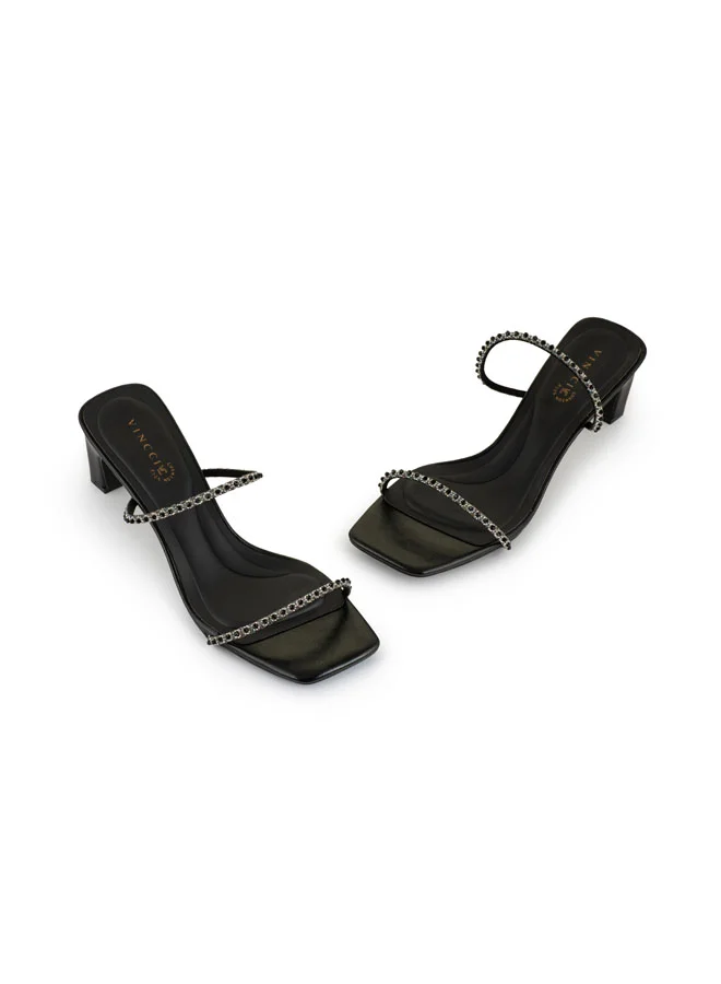 Vincci Women Multi Strap Mid Heel Sandals