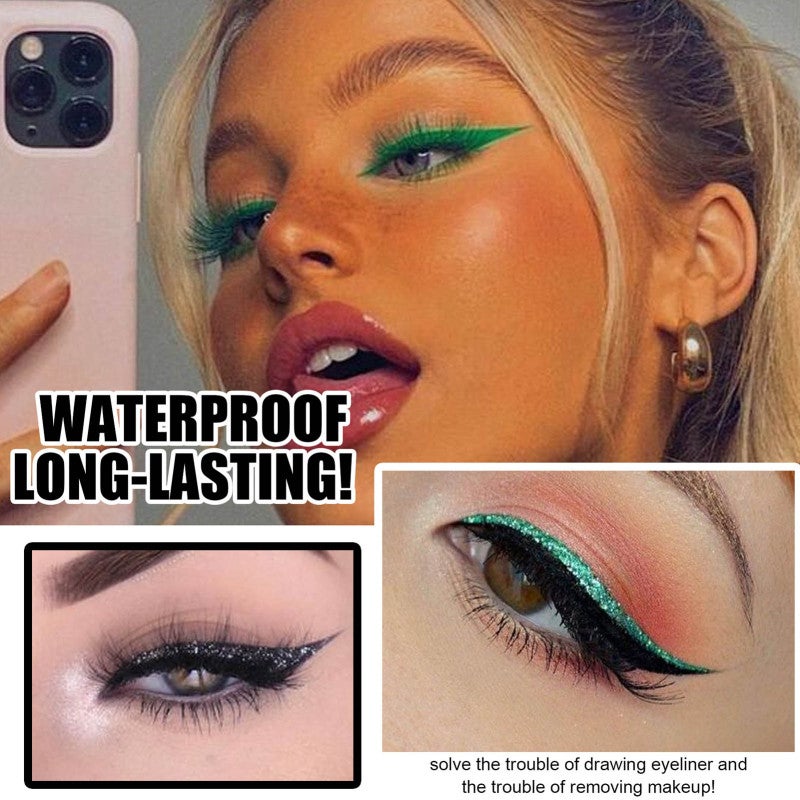 Shimmering Powder Beauty Tool Reusable Eyeliner Long-Lasting False Eyelashes Self-Adhesive Natural Waterproof Eyelash Stickers Pink - Image 5