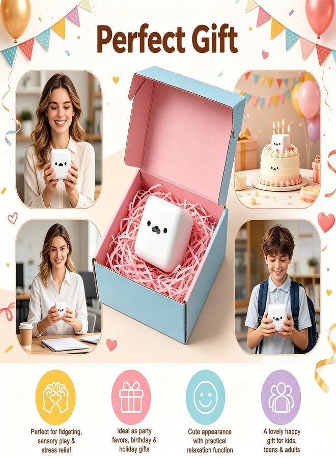 TQBAJ 2PCS Tofu Seal Squishy, White Cube Stress Toy, Soft Moldable Dough Fidget Block with Slow Rise Texture, Cute Seal Face Shaped for Adult Use in Offices and Homes - Image 5