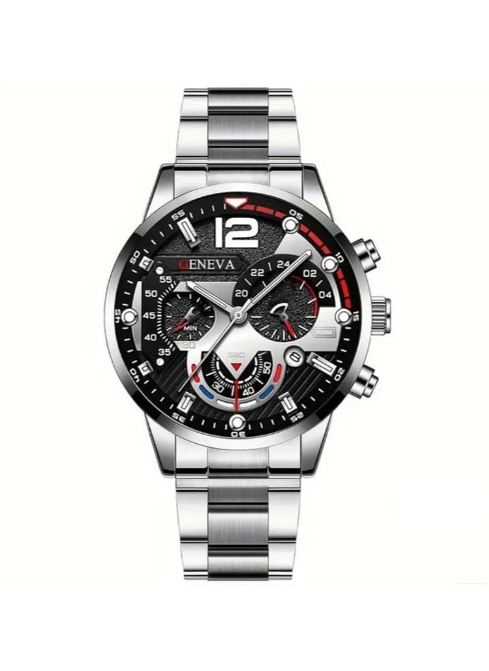 Geneva 3pcs Set Stylish Men's Quartz Watches, Business and Casual  - Image 3