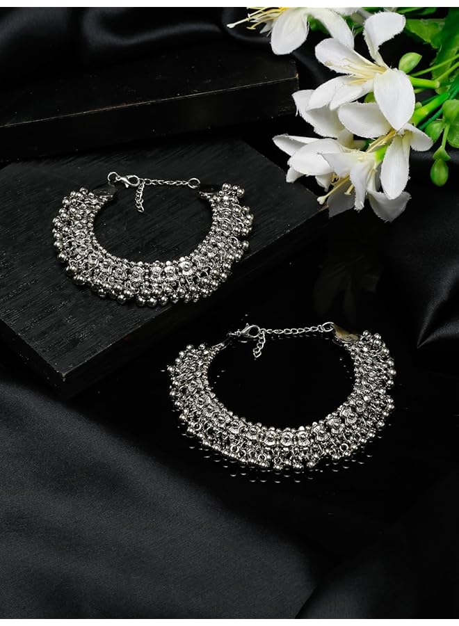 YouBella Jewelery German Silver Plated Stylish Handmade Payal Anklets For Girls And Women - Image 2