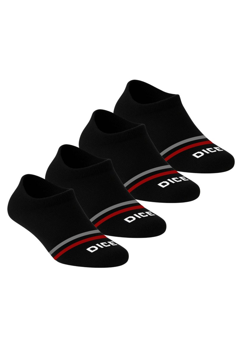 DICE Pack of 4 Half Towel Padded Cotton Socket Socks - Image 1