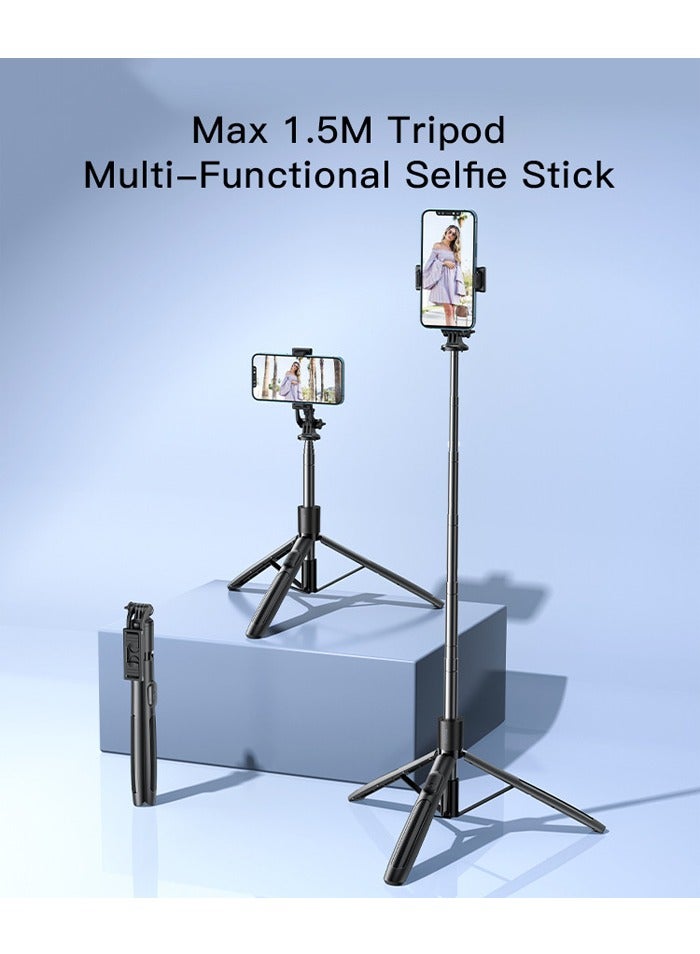 Yesido SF13 Max 1.5 Meter Tripod Leg Living Using And Selfie Support Selfie Stick Black  - Image 2