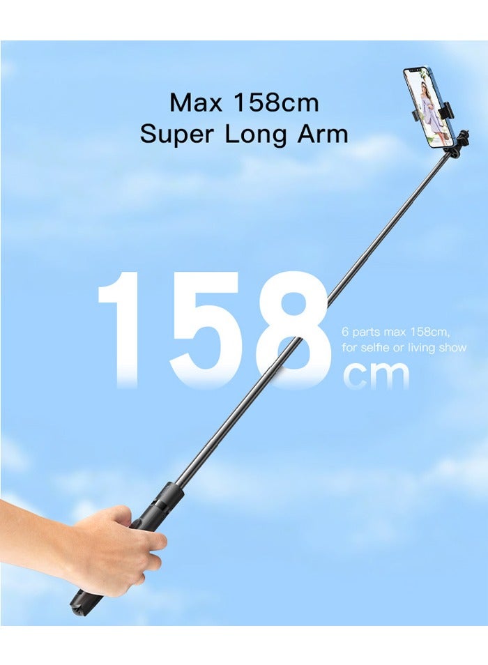 Yesido SF13 Max 1.5 Meter Tripod Leg Living Using And Selfie Support Selfie Stick Black  - Image 4