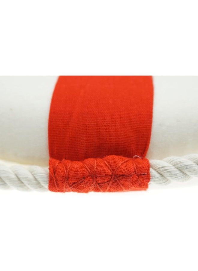 Bilipala Rustic Nautical Decorative Welcome Cloth Life Ring Buoy Home Wall Door Hangings Decor Red Pack of 2 - Image 3