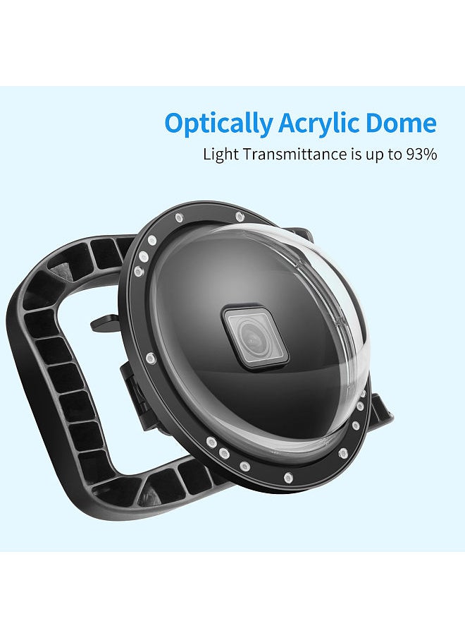 Shoot - Xtgp559 Camera Dual Handle Dome Port Waterproof Case Camera Protective Case 45M Waterproof 180° Wide Angle Replacement For Gopro Hero 9 Black Gopro Hero 10 - Image 1