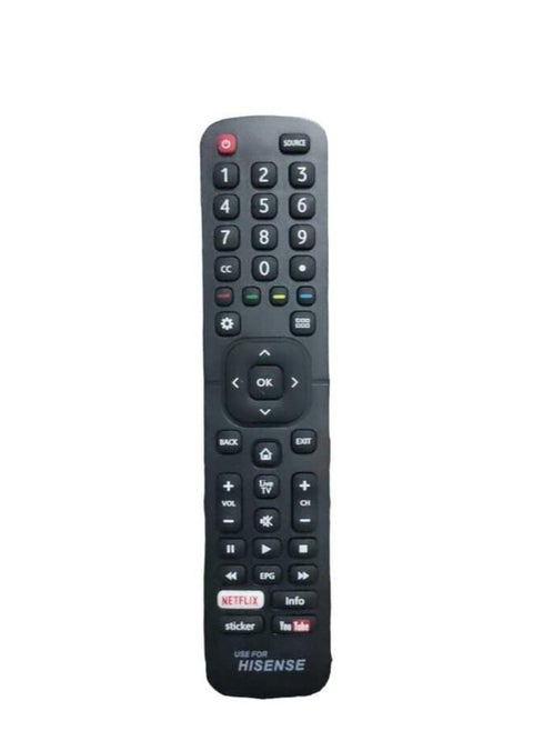 جهاز التحكم عن بعد لتلفزيون Hisense Smart LCD LED باللون الأسود