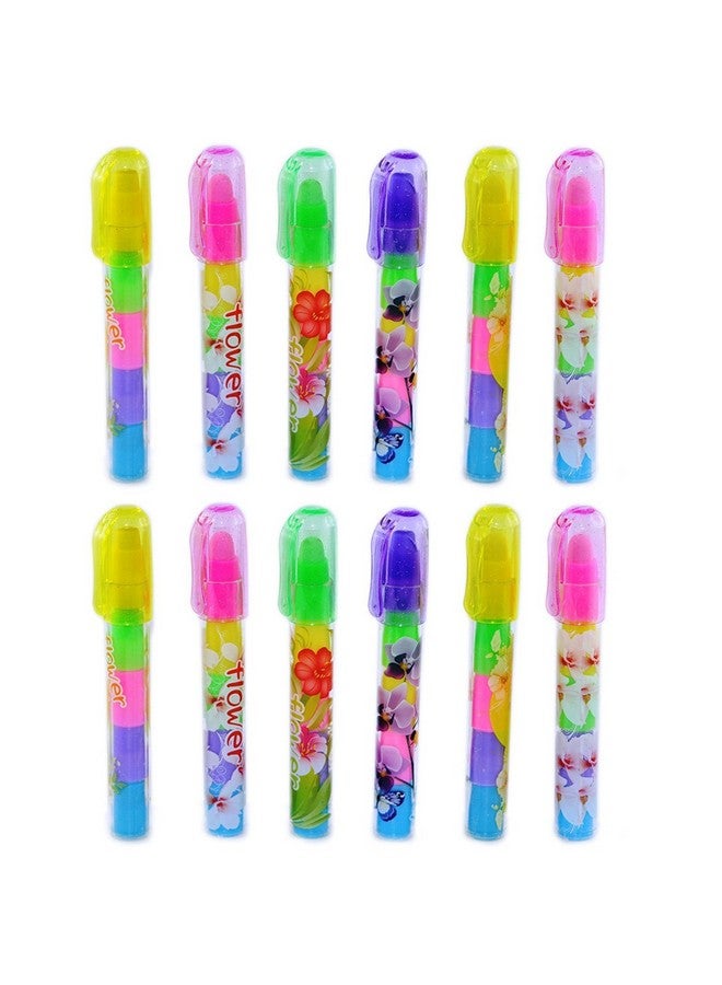 بارتيت هدايا عيد الميلاد - ممحاة على شكل قلم قابلة للتكديس للأطفال (12 قطعة من ممحاة على شكل قلم) - Image 1