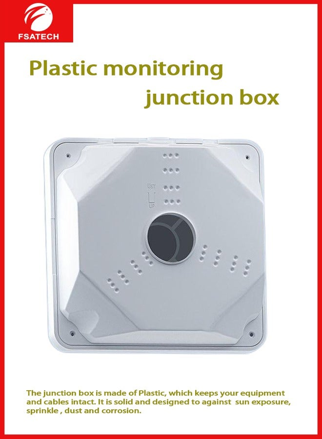FSATECH Monitoring junction box 128*128*52 mm, plastic, GE engineering shell sealed DIY terminal junction box, one piece, white - Image 1
