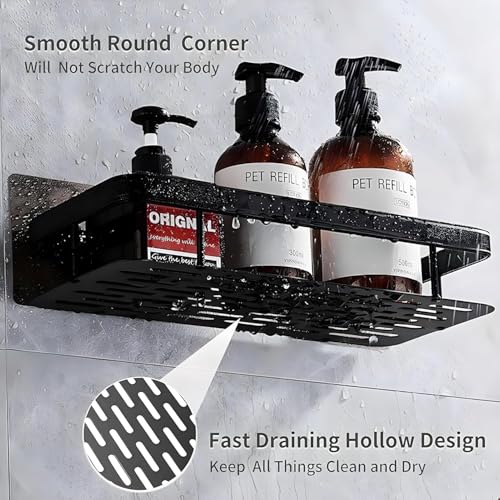 HOMENU Bathroom Organiser Without Drill Bathroom Shelves & Accessories Bathroom Organiser Self Adhesive Bathroom Shelf Bathroom Racks and Shelves Stand(Pack of 1) - Image 2